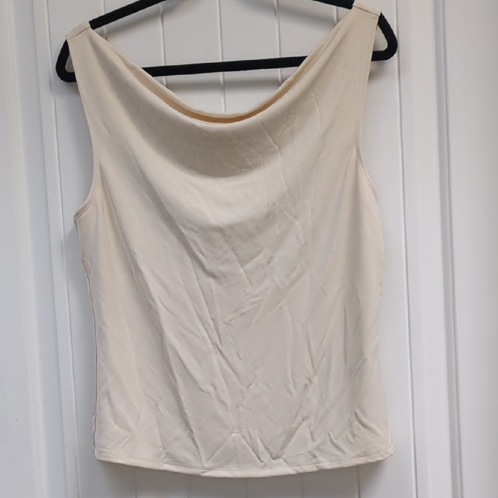 Wayf Cream Drape Neck Tank Top